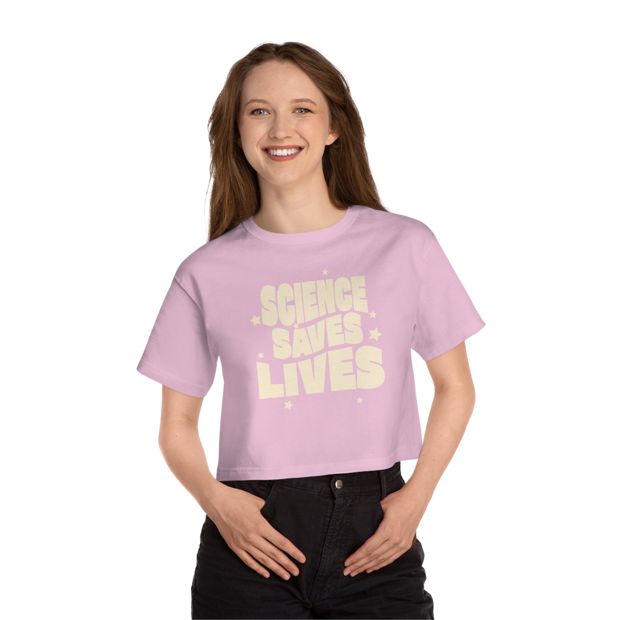 Science Saves Lives T-Shirt | Retro Bold Text, Stars