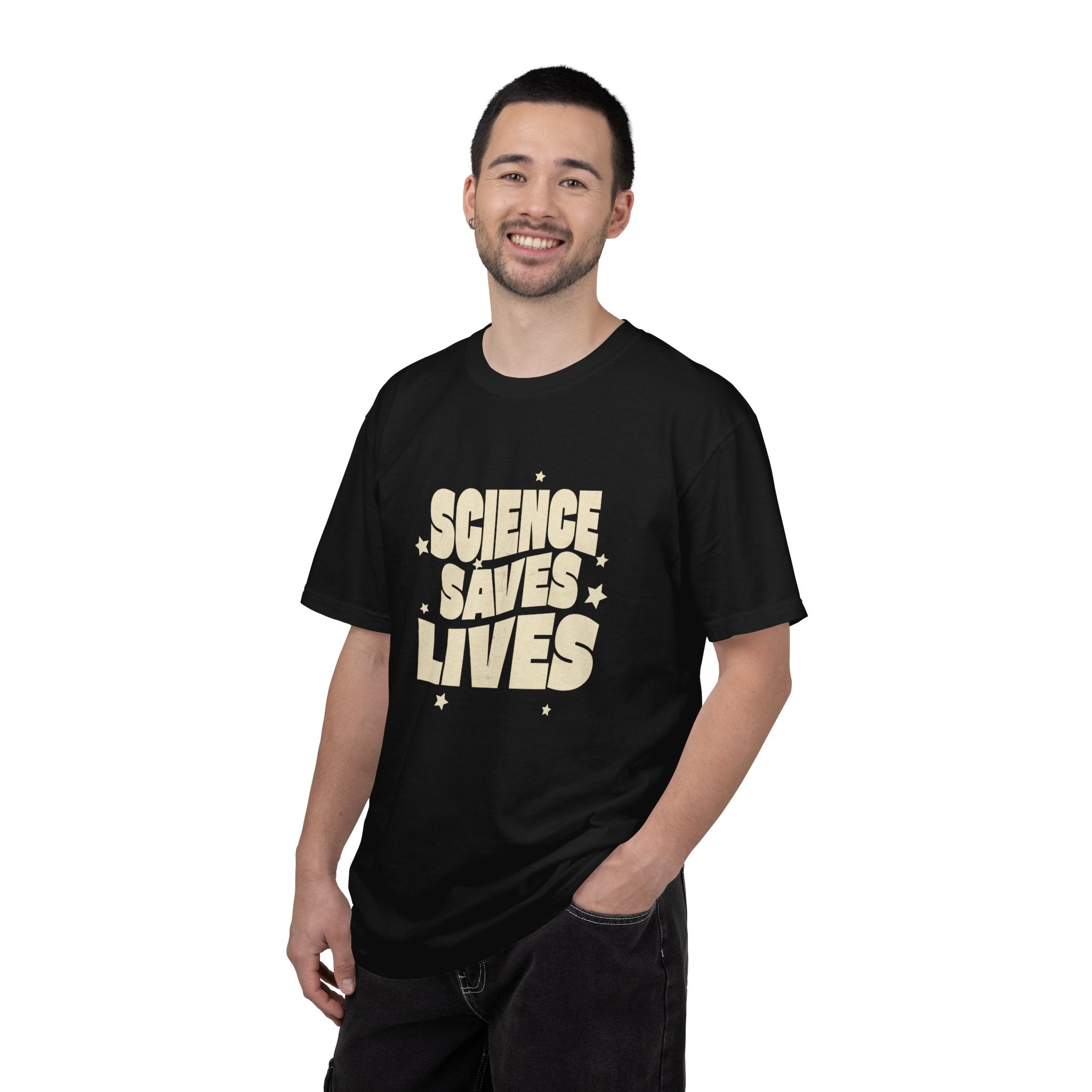 Science Saves Lives T-Shirt — Retro Bold Science Advocacy Tee