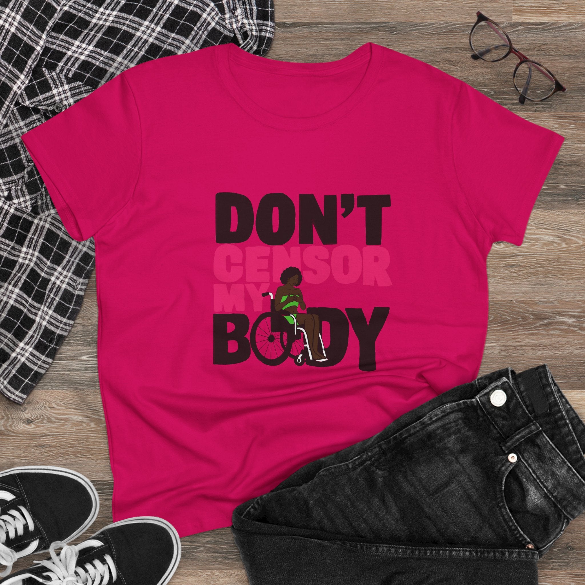 Don’t Censor My Body Women’s T-SHIRT (Version 2) — Disability Pride