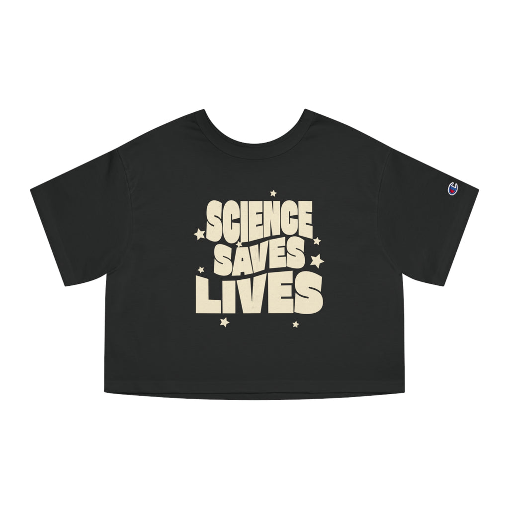 Science Saves Lives T-Shirt | Retro Bold Text, Stars