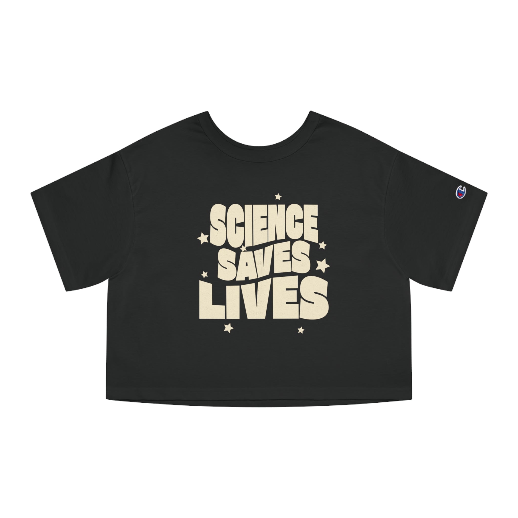 Science Saves Lives T-Shirt | Retro Bold Text, Stars