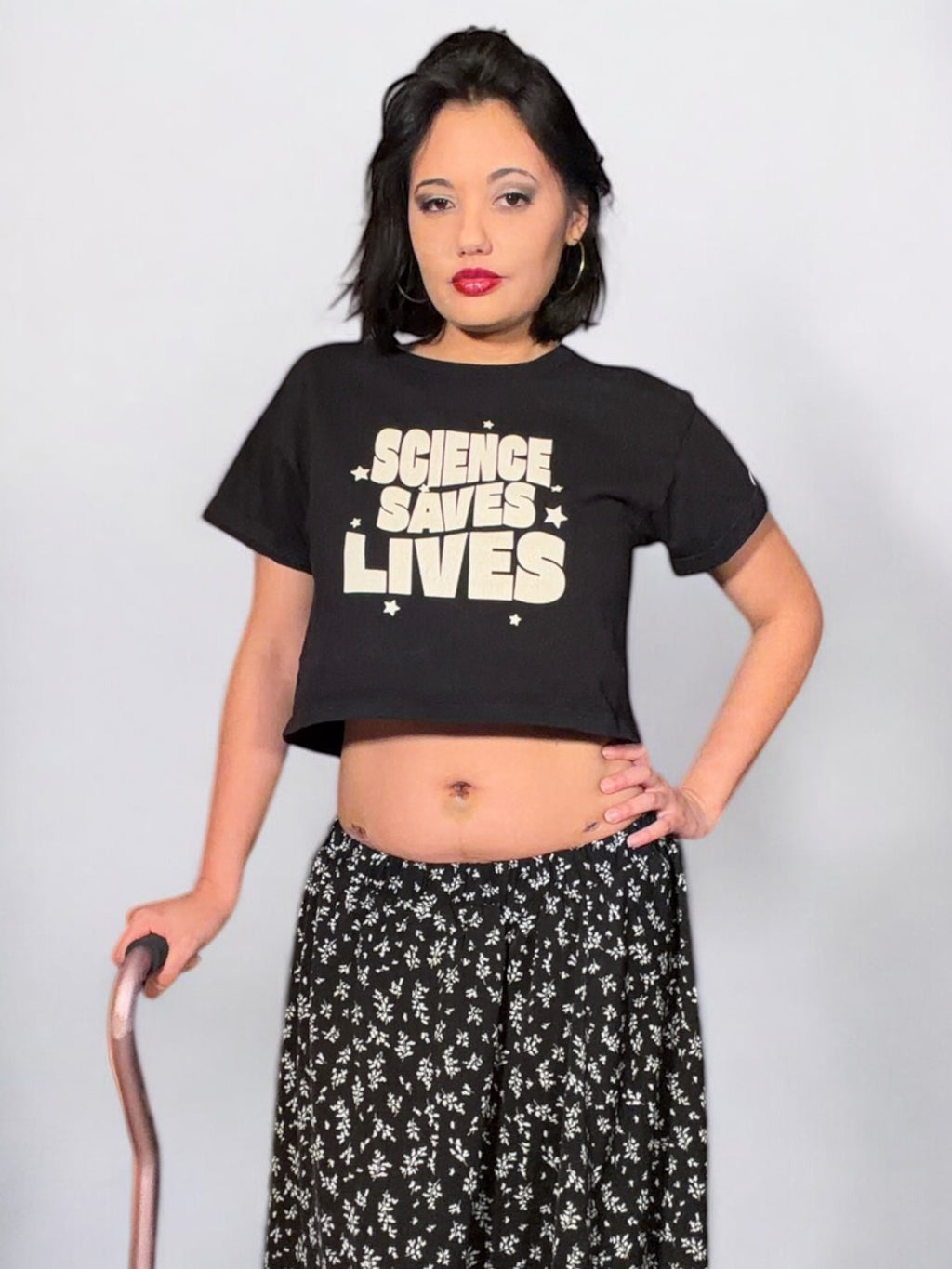 Science Saves Lives T-Shirt | Retro Bold Text, Stars