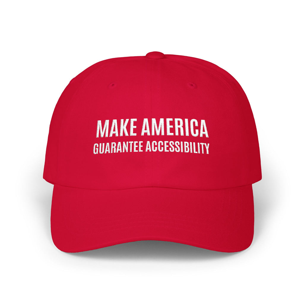 Dad Cap — "Make America Guarantee Accessibility" Embroidered Red Hat