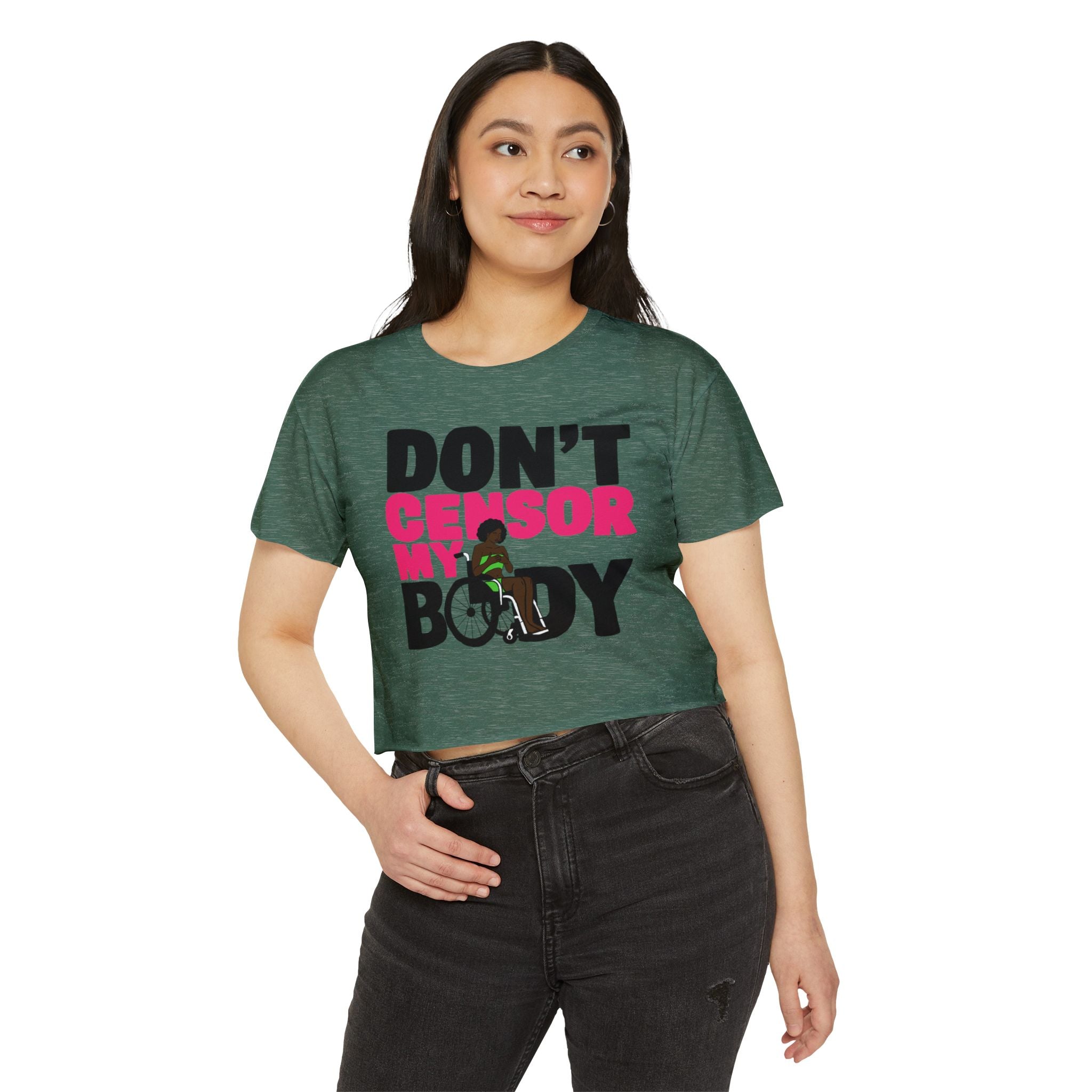 Don't Censor My Body Crop Top (Version 2)— Women's Festival Statement Tee